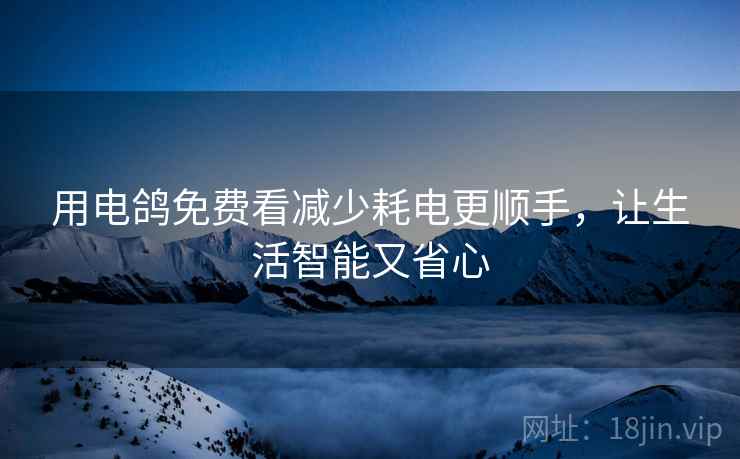 用电鸽免费看减少耗电更顺手，让生活智能又省心