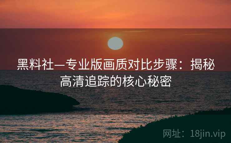 黑料社—专业版画质对比步骤：揭秘高清追踪的核心秘密
