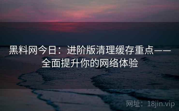 黑料网今日：进阶版清理缓存重点——全面提升你的网络体验