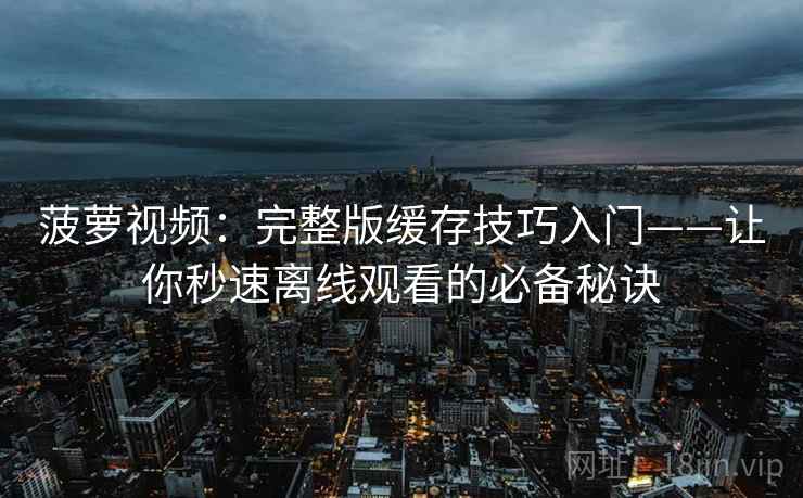 菠萝视频：完整版缓存技巧入门——让你秒速离线观看的必备秘诀